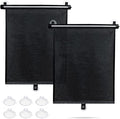 Sfee Car Window Shade for Side Windows, 2 Pack Sun Shade Retractable for Car Blocks Heat and UV Rays Glare Protection Roller Sunshade Visor for Baby, Kids, Pets, Passengers