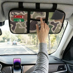 Ducks Camo Car Visor Organizer Keep Tidy Car Sun Visor Storage Bag with Big Zipper Pocket Card Holder Universal Fit for Most Cars SUV
