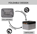DULLEMELO Canvas Storage Bin with Handles, Fabric Bins for Shelves, Bedroom, Office,Nursery,Fabric Storage Baskets for Toys, 