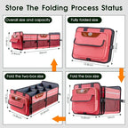 Car Trunk Organizer for SUV, Heavy Duty Waterproof Trunk Organizer, Foldable Collapsible Car Organizer with Cooler,