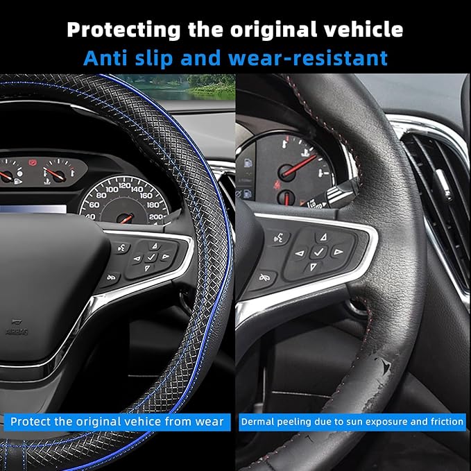 Car Steering Wheel Cover for Chevy Silverado 1500 2500 3500, Tahoe, Equinox,Traverse,Colorado, Automative Accessories for Che