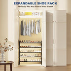 Mavivegue 5-Tier 19"-43.3" Adjustable Shoe Rack for Closet,Expandable Shoe Rack, Hall Entryway,Front Door,Garage, Sturdy Stee