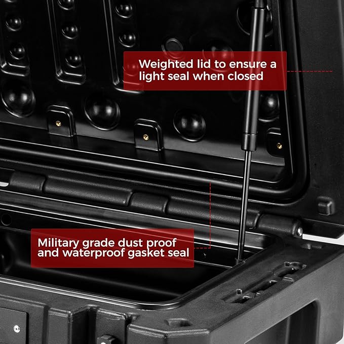RUGCEL 58L Waterproof Dry Box - Heavy-Duty Overland & Off-Road Storage Case for Car Camping Equipment, Roof Gear & Vehicle Luggage