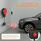 Adjustable Garage Parking Sensor with LED Indication, Garage Parking Aid Set Stop Distance 6"–6 ft, Battery (Not Included) or USB Powered, No-Punching Required (Black)
