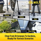 Colwelt Metal Snow Shovel 58’’, Heavy Duty Ice Scraper for Driveway, Snow Ice Chopper Shoveling Tool with Thickened Blade, Ice Shovel for Sidewalk Ice Removal, Flat Shovel Floor Cleaning Scraper