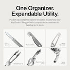 KeySmart Rugged - Multitool Key Holder for Keychain w/Bottle Opener and Pocket Clip, Organizer for Keys, EDC Keychains, Ring 