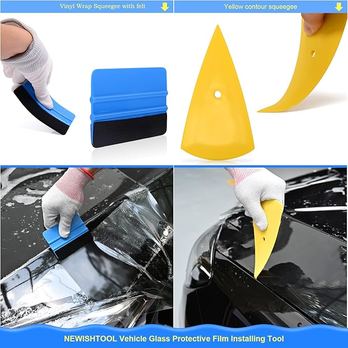 NEWISHTOOL Window Film Application Kit Car Tint Installation Tools with Spray Bottle PPF Squeegee Felt Scraper Knife for Vehicle Glass Protective Film Installing Tool Vinyl Wrap Kit Tools Tinting Kit