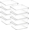 8 Pack Drawer Organizer - 6" X 6" Clear Acrylic Storage Bins with Non-Slip Pads, Versatile Desk Tray for Makeup, Jewelry, Kit