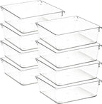 8 Pack Drawer Organizer - 6" X 6" Clear Acrylic Storage Bins with Non-Slip Pads, Versatile Desk Tray for Makeup, Jewelry, Kit