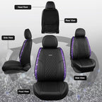 CAR PASS Bling Nappa Leather Car Seat Cover for Full Set Universal Luxury Waterproof Heavy-Duty Anti-Slip Cushioned Fit for S