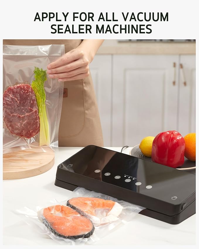 Syntus Vacuum Sealer Bags for Food, 400 Count Quart 8" x 12" Commercial Grade PreCut Bag, BPA Free Food Vac Bags for Storage,