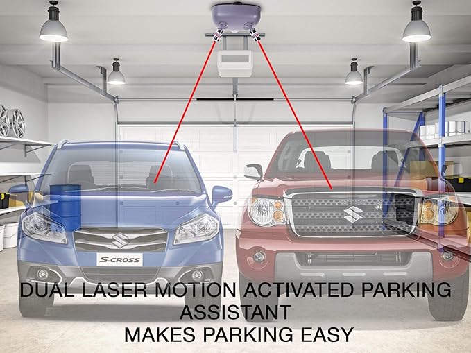 Zento Deals Dual Laser Motion Activated Parking Assistant Park Right Assistance Car Motion LED Light (Pack 1)