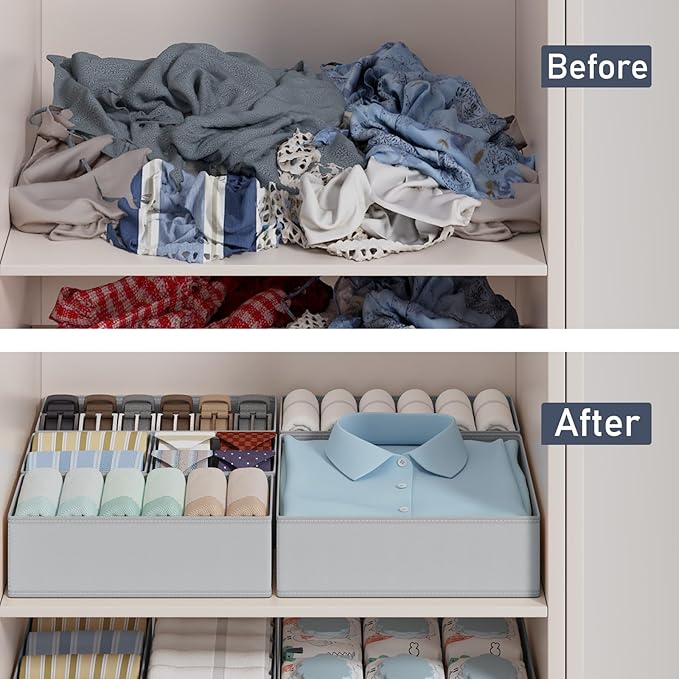 DIMJ Drawer Organizer Clothes Storage- 18 Pack Baby Dresser Organizer for Nursery, Foldable Closet Drawer Organizer Bins for 