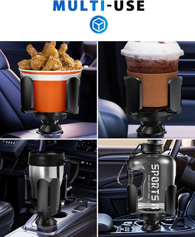 IPOW 2Pack Car Cup Holder Expander with Adjustable Holder & Base, Compatible with Yeti Ramblers, Hydro Flasks Most Coffee Mug
