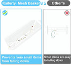 Kaiferty Over The Door Hooks Organizer,Over Door Hanger Towel Rack Mesh Basket with 12 Hooks,Back of Door Storage Organizer f