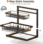 Sevenblue 2 Packs Under Sink Organizer, Height Adjustable 2 Tier Under Kitchen Sink Organizer, Multi-Purpose Storage Shelf fo