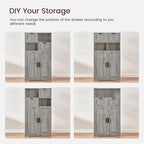 Iwell Storage Cabinet with 2 Drawers & 2 Adjustable Shelves, Kitchen Cabinet, Cupboard, for Living Room, Kitchen, Entryway, H