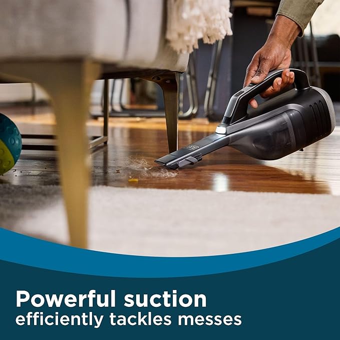 BLACK+DECKER Dustbuster Reveal Handheld Vacuum Cordless, Car Vacuum Portable Cordless, LED Light, Long Run Time, Rechargeable