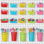 Yookeer 20 Pcs Pegboard Bins and Cups with Hooks and Loops Peg Assortment Organizer Accessories Various Tool Organizer Pegboa