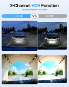 VIOFO A229 Ultra 3 Channel Dash Cam, Dual 4K + 1080P, 210° Fisheye Cabin Car Camera, Triple STARVIS 2 Sensors with Dual 4K HD