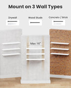 AMADA HOMEFURNISHING 23.6" L Floating Shelves, Wall Shelves Set of 3 for Bathroom/Living Room/Bedroom/Kitchen, White Floating