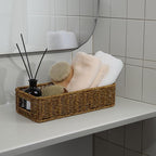 Basket for Toilet Paper Storage, Waterproof Wicker Baskets for Bathroom Counter Organizer, Small Storage Basket for Organizin