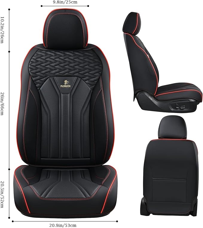 FLORICH Leather Seat Covers Full Set Car Seat Protectors 5 Seats Automotive Seat Covers Universal Fit for Most Cars Trucks SU