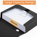 HUA JIE 2 Pack A4 Storage File Boxes Archives Case,65mm Spine,Box File Document Storage Box with Metal Clip for Office School