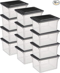 Sterilite File Box, Stackable Storage Bin with Lid, Organize Receipts, Bills, Taxes and Papers in the Home, Office, Clear Bas