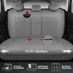 CAR PASS Quilting Faux Leather Seat Covers Full Set, Waterproof Deluxe PU Premium Auto Seat Cover, Breathable Seat Covers Uni