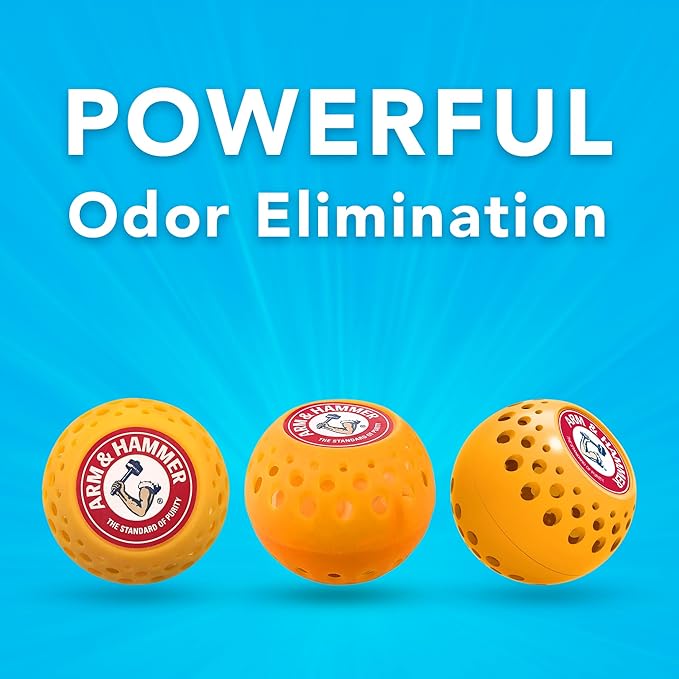 Arm & Hammer OdorBusterz® Odor Eliminator Balls, Clean Burst, 10 Count – Baking Soda Odor Control for Closets, Drawers, Hampe