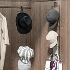 LINFIDITE 10 Pack Hat Rack Hanger Holder Organizer Flexible Multi Hook Wall Mounted Over Door Baseball Cap Display Storage Ra