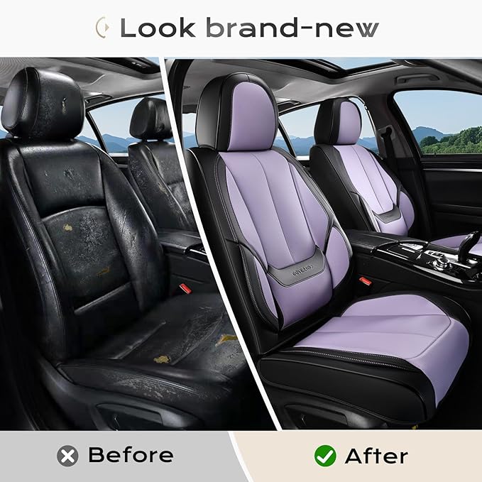 Coverado Seat Covers, Car Seat Covers Front Seats, Car Seat Cover, Car Seat Protector Waterproof, Car Seat Cushion Nappa Leat