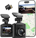 2K Dash Cam with 32 GB Card, 1.5'' IPS Screen, External GPS, WiFi Dash Camera for Cars, Front Dashcams for Cars with APP, WDR