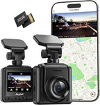 2K Dash Cam with 32 GB Card, 1.5'' IPS Screen, External GPS, WiFi Dash Camera for Cars, Front Dashcams for Cars with APP, WDR