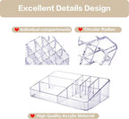 Clear Makeup Organizer, Makeup Brushes Storage Case, Cosmetic Display Case Tray, Tiered Skincare Organizer, Acrylic Lipstick 