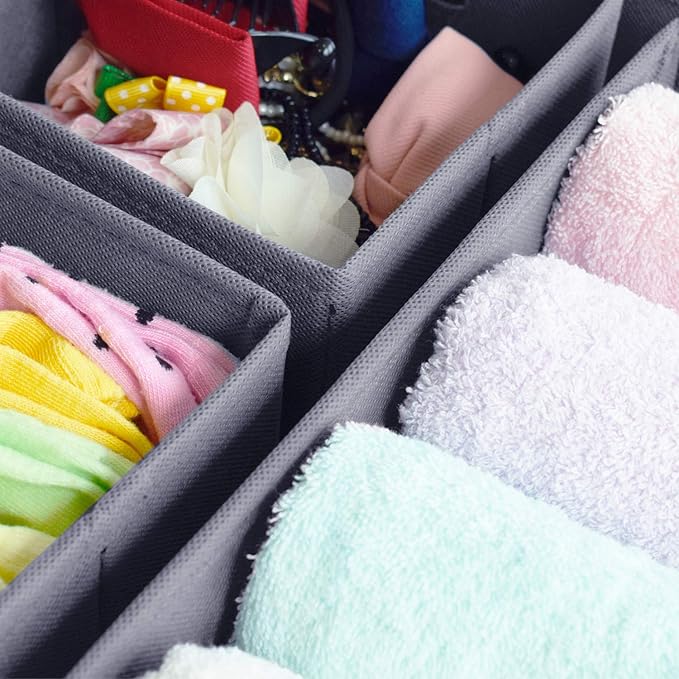 homyfort Dresser Drawer Organizer, Foldable Cloth Storage Box Closet Cube Basket Bins Containers Divider with Drawers for Und