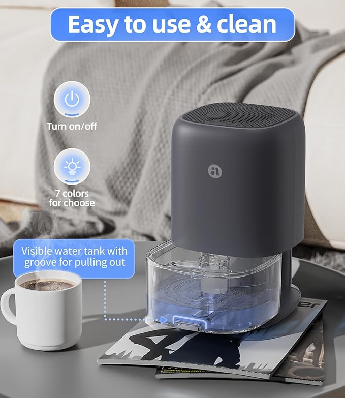 Dehumidifier, 35 OZ Small Dehumidifiers for Bedroom for Home, Quiet with Auto Shut Off, Dehumidifiers for Bedroom (280 sq.