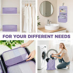BAGAIL 9 Set Packing Cubes with Packing List Luggage Packing Organizers for Travel Accessories (Dusty Purple)