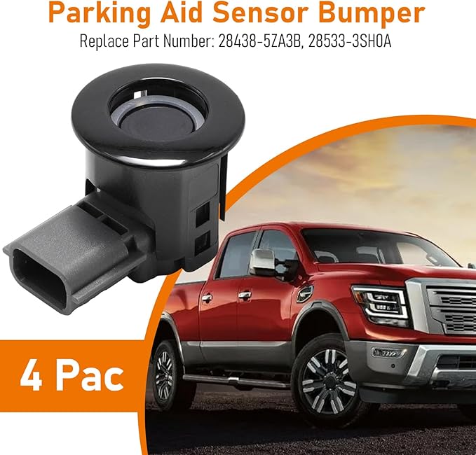 4 Pac 28438-5ZA3B Parking Aid Sensor Bumper, Replacement for Titan Replacement for Armada Replacement for Altima Replacement for Infiniti, Replaces 28533-3SH0A