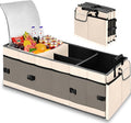 Trunk Organizer with Built-in Insulated Leak Proof Cooler Bag,Collapsible Cargo Organizer for SUV with Non Slip Bottom