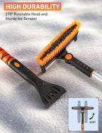 EcoNour 55" Telescopic Snow Brush and Ice Scraper for Car Windshield & Windows | 270° Rotating Snow Broom with Squeegee | Extendable Snow Removal Brush for SUV, Truck, and Car