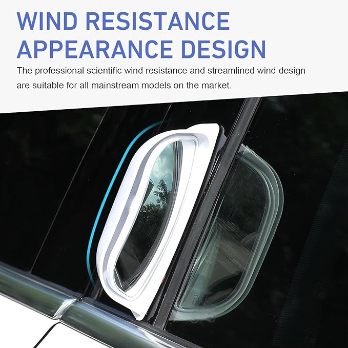 2 PCS Back Passenger Blind Spot Mirrors, 1.8" x 5" Adjustable Wide Angle B-Pillar Blind Spot Mirror, Car Side View Mirror for Get-Off Safety, Universal Accessories for Most Cars (Black)