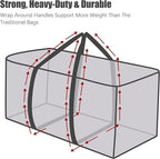 Extra Large Moving Bags with Zippers & Carrying Handles, Heavy-Duty Storage Tote for Space Saving Moving Storage, Fold Flat, 