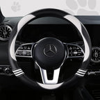 HighnessHwoo Car Steering Wheel Covers for Women Padded Carbon Fiber PU Leather Cute Auto Interior Accessories for Vehicle, S