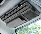 Car Sun Visor Organizer, Soft Leather Surface Eyeglasses Note Card Holder Car Storage Bag, Scratch-Resistant Waterproof Auto Sunshade Organizer Bag, Car Accessories (Gray)