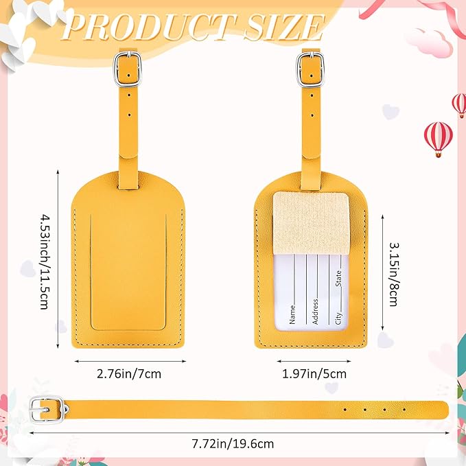 Dunzy 30 Pieces Leather Luggage Tag Women Identifiers Travel Suitcase Tags for Luggage Travel Backpack Bag Wedding Favors Wom