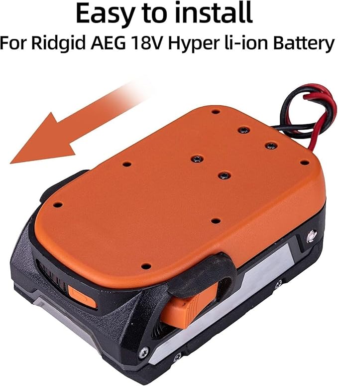 Jumper Cable Clamps Kit for Ridgid 18V Battery Jumper Starter Automotive Booster Cables 6Ft 12AWG Power Tool Line for Car Riding Mower Motorcycle