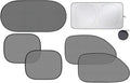6 PCS Universal Car Shades for Side Windows,Suction Cup Design,Car Window Shades Set,Sedan Sunshade for to UV Rays, Easy Install, Fit Most of Cars,(2 Slanted +2 Side+1 Rear+1 Front Shade)