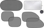6 PCS Universal Car Shades for Side Windows,Suction Cup Design,Car Window Shades Set,Sedan Sunshade for to UV Rays, Easy Install, Fit Most of Cars,(2 Slanted +2 Side+1 Rear+1 Front Shade)